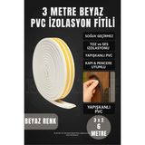 ellante Beyaz Kapı Ve Pencere Soğuk İzolasyon Bandı Fitili Kendinden Yapışkanlı Kauçuk Yalıtım Bant 3 Metre