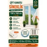 Ellante Cırtlı Yapışkanlı Sineklik Seti 130X150 cm Çift Kanatlı Pencere Kapı Sinekliği Güçlü Yapışma Yıkanabilir Tekrar Kullanılabilir - 130 x 150 cm