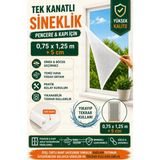 Ellante Cırtlı Yapışkanlı Sineklik Seti 75X125 cm Tek Kanatlı Pencere Kapı Sinekliği Güçlü Yapışma Yıkanabilir Tekrar Kullanılabilir - 75 x 125 cm