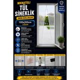 Ellante Mıknatıslı Tül Sineklik 105X205 cm ±5 cm Kapı Sinekliği | Otomatik Kapanan Manyetik Sistem | Sinek ve Böcek Geçirmez | Yıkanabilir ve Kesilebilir - 105 x 205 cm