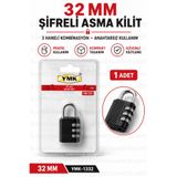 ellante Premium 32 MM Şifreli Asma Kilit 3 Haneli Kombinasyonlu Anahtarsız Güvenlik Kilidi Valiz Dolap Çanta