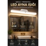 ellante Şarjlı Mıknatıslı LED Ayna Işığı 30 CM – 3 Renk Işık Modu, Dokunmatik Kontrol, USB Type-C Şarjlı Banyo ve Makyaj Aynası Aydınlatması