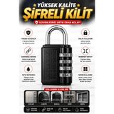ellante Şifreli Asma Kilit 4 Haneli Kombinasyon Kilidi Anahtarsız Metal Güvenlik Kilidi Dolap Bavul Çanta İçin 50 mm YMK