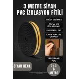 ellante Siyah Kapı Ve Pencere Soğuk İzolasyon Bandı Fitili Kendinden Yapışkanlı Kauçuk Yalıtım Bant 3 Metre