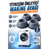 ellante Titreşim Önleyici Çamaşır Makinesi Ayağı 4'lü Set Kaymaz Kauçuk Altlık Gürültü Azaltıcı Beyaz Eşya Y