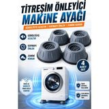 ellante Titreşim Önleyici Çamaşır Makinesi Ayağı 4'lü Set Kaymaz Kauçuk Altlık Gürültü Azaltıcı Beyaz Eşya Yükseltici Kurutma Makinesi ve Bulaşık Makinesi Uyumlu