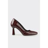Elle Bordo Deri Kadın Stiletto