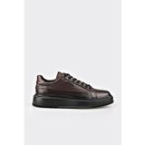 Elle Kahverengi-Siyah Erkek Deri Sneaker YUQAL