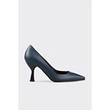Elle Lacivert Deri Kadın Stiletto