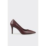 Elle Shoes Bordo Deri Kadın Stiletto