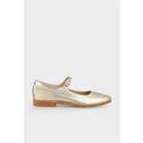 Elle Shoes Gold Deri Kadın Babet