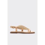 Elle Shoes Naturel Kadın Parmak Arası Sandalet 0