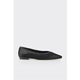 Elle Shoes Siyah Deri Kadın Babet