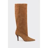Elle Taba Deri Kadın Çizme Kalın Topuklu Günlük Kullanım İçin Şık Tasarım