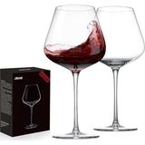 Elle Üflemeli Italyan Tarzı Kristal Şarap Kadehleri - Kurşunsuz Premium Kristal Şeffaf Cam - 2 - Çok Renkli - Standart