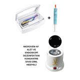 ELLEA NAIL 100W Mini Sterilizasyon Makinesi ve Çift Bölmeli Sterilizasyon Kutusu Dezenfektan Sıvısı Hediyeli
