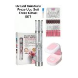 ELLEA NAIL Mini UV Led Lamba ve Metal Gövdeli Şarjlı Manikür Pedikür Törpü Freze Seti
