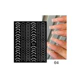 ELLEA NAIL Oval Beyaz French Tırnak Stıcker Wg625