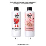Ellea Nail Profesyonel Kalıcı Oje Çıkarıcı Remover 1 L ve Tırnak Temizleyici Cleanser 1 L Seti