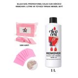 Ellea Nail Profesyonel Kalıcı Oje Çıkarıcı Remover 1 L ve Tırnak Temizleyici Cleanser Mandal Seti
