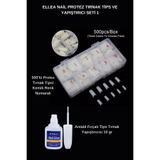 ELLEA NAIL Protez Tırnak Tips ve Yapıştırıcı Seti Kemik Renk