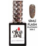 Ellea Nail Salon Boy 15 ml Uv LED Simli Kalıcı Oje Platinium Flash Scale 2 - Çok Renkli