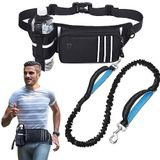 Eller Serbest Köpek Tasma Bel Tasma Köpek Yürüyüşü için Bungee Tasma Köpek Koşu Kemeri 【Orta ve Büyük Köpekler, 20-70 lbs】 Yürüteç Yürüyüş Koşu için Bel Çantası…