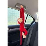 Elleri Yapışan Oyun Ve Uyku Arkadaşı Peluş Maymun Oyuncak Sarılan Maymun M0001 Kırmızı