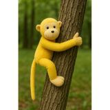 Elleri Yapışan Oyun Ve Uyku Arkadaşı Peluş Maymun Oyuncak Sarılan Maymun Sarı Sarı