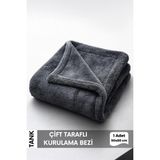 Ellesill Çift Taraflı Tank Bezi Araba Kurulama Bezi Mikrofiber Bez 50X80 cm Premium Oto Yıkama Havlusu - 27 Gri