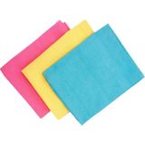 Ellesill İthal 3’lü Cam Bezi, Temizlik Bezi, Kurulama Bezi Sihirli Mikrofiber Bez - 40x60cm - Standart - Pembe - Mavi - Sarı