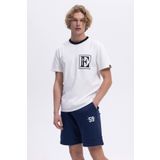 Ellesse Baskılı Pamuklu Regular Fit Şerit Detaylı Bisiklet Yaka T Shirt Erkek T SHİRT EM458