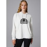 Ellesse EF201-OF Koyu Beyaz Kapüşon Yaka Düz Kadın Sweatshirt