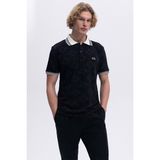 Ellesse Monogramlı Pamuk Regular Fit Düğmeli Polo Yaka T Shirt Erkek Polo Yaka T Shirt EM381 - Siyah