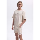 Ellesse Pamuk Regular Fit Bisiklet Yaka Logolu T Shirt Erkek T Shirt EM391 - Ekru