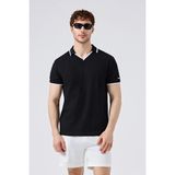 Ellesse Pamuklu Kontrast Renkli Şerit Detaylı Polo Yaka T Shirt Erkek Polo Yaka T Shirt 5SM5491 - Siyah - XL