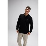 Ellesse Polo Kadın Sweatshirt Düz Desenli 2025 Sonbahar-Kış XL Rahat Kesim Siyah - Black