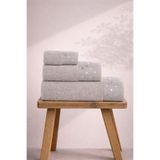 Ellia Soft %100 Pamuklu 3 Parça Romantik Puantiyeli Banyo Havlu Seti | Hamam Takımı | Çeyiz Seti