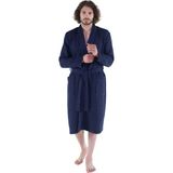 Ellia Soft %100 Pamuklu Yumuşak Pike Kimono Kutulu Erkek Yazlık Bornoz Lacivert