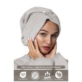 Ellia Soft Camellia %100 Pamuk Saç Kurutma Bonesi | Lastikli ve Düğmeli Havlu Bone
