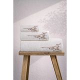 Ellia Soft Eifel 3 Parça Havlu Seti %100 Pamuklu Kutulu Hamam Takımı Çeyiz Seti Lüks Banyo Havlusu Beyaz - Standart