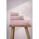 Ellia Soft Eifel 3 Parça Havlu Seti %100 Pamuklu Kutulu Hamam Takımı Çeyiz Seti Lüks Banyo Havlusu Pembe - Standart
