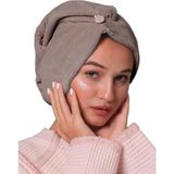 Ellia Soft Hair Kalın Mikrofiber Saç Kurutma Bonesi Saç Havlusu Saç Kurulama Havlusu Kahverengi - Standart