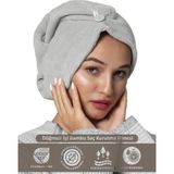 Ellia Soft Zarif Bone Hair Kalın Mikrofiber Saç Kurutma Bonesi Saç Havlusu Saç Kurulama Havlusu Açık Gri - Standart