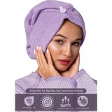 Ellia Soft Zarif Bone Hair Kalın Mikrofiber Saç Kurutma Bonesi Saç Havlusu Saç Kurulama Havlusu Lila - Standart