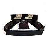 Elliptic Siyah Oval El Yapımı Masif Ahşap Okey Takımı