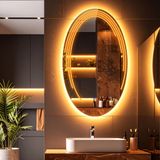 Elliptika Led'li Lazer Kumlamalı Lavabo & Banyo Aynası (Dokunmatik Sensörlü) amber led 100 x 60