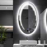 Elliptika Led'li Lazer Kumlamalı Lavabo & Banyo Aynası (Dokunmatik Sensörlü) beyaz led 90 x 55