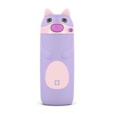 Ello Ellies 340 ml vakum yalıtımlı paslanmaz çelik çocuk su şişesi, pipetli ve entegre taşıma saplı ve sızdırmaz kilitli kapak, okul sırt çantası, beslenme çantası ve açık hava sporları, kedi için