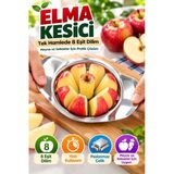 Elma Kesici Paslanmaz Çelik 8 Dilim Meyve Sebze Dilimleyici Pratik Mutfak Kesme Aparatı Ergonomik Xl